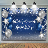 Blau Silber Stern Ballon Geburtstag Hintergrund